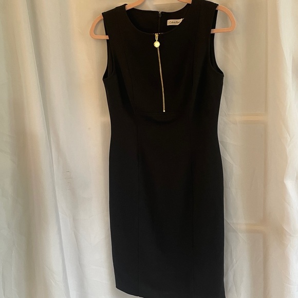 Calvin Klein Classic Black Dress with Gold Zipper Size 4 - Picture 10 of 10